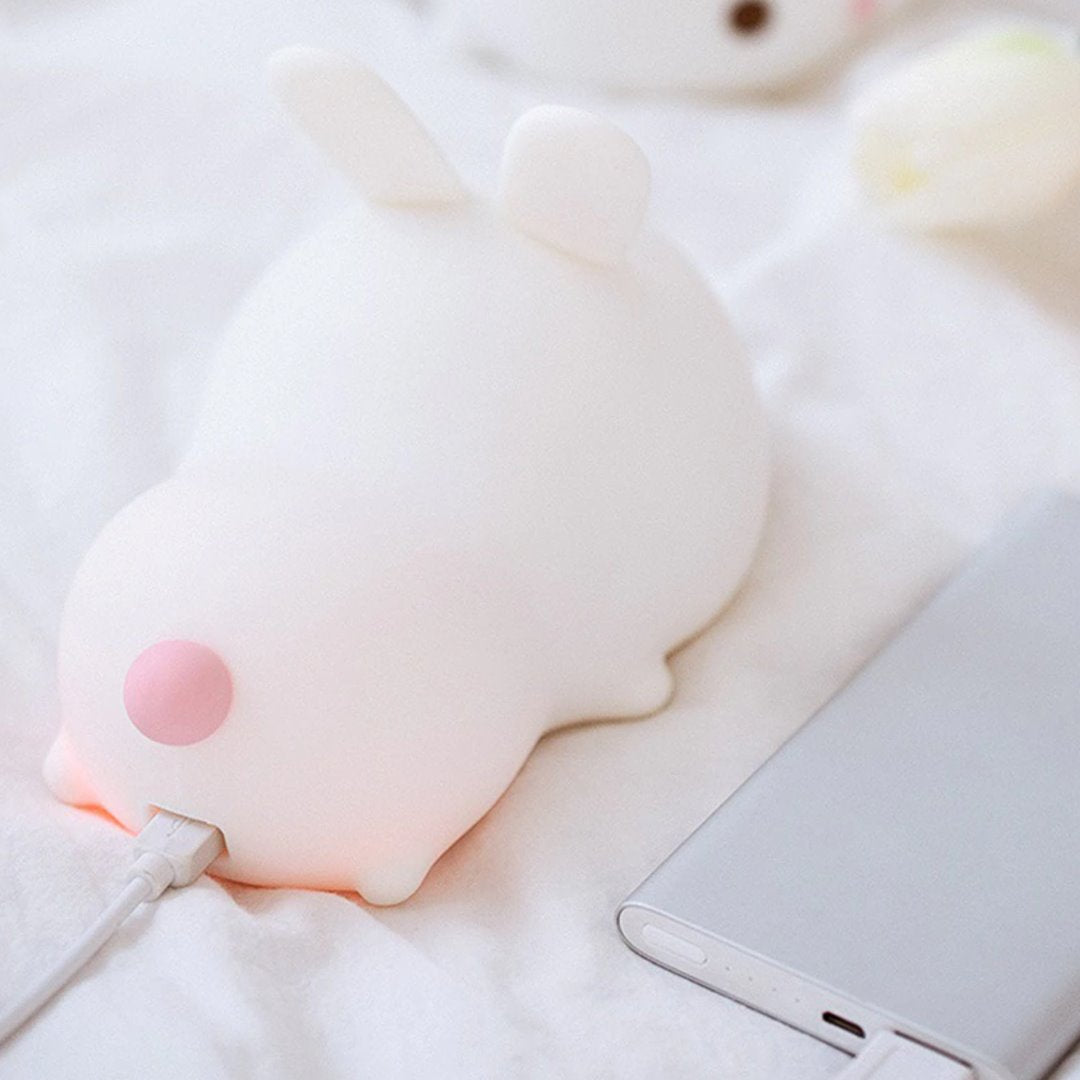 Laying Cat & Bunny LED Night Light - Kawaiies - Adorable - Cute - Plushies - Plush - Kawaii