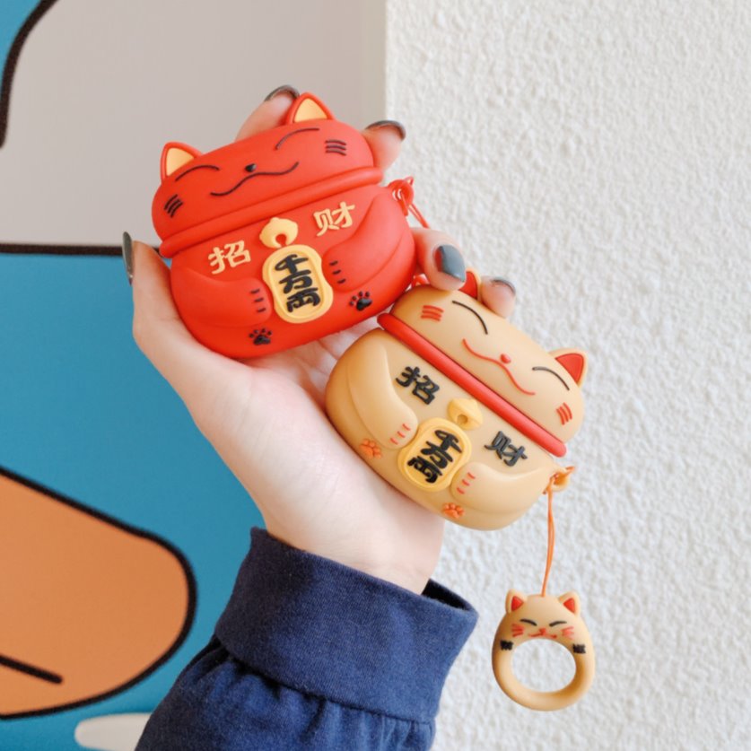 Lucky Cat Airpods Case (1&2&3&Pro) | LIMITED STOCK - Kawaiies - Adorable - Cute - Plushies - Plush - Kawaii