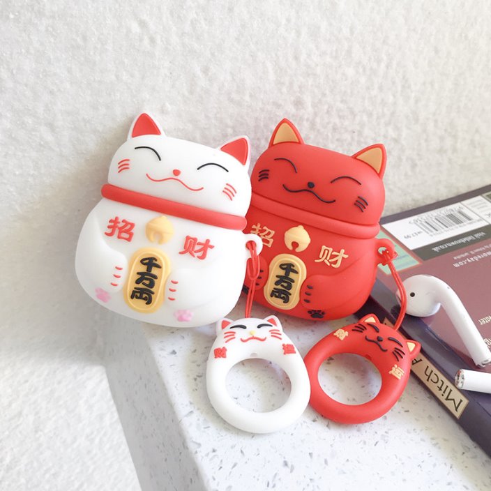 Lucky Cat Airpods Case (1&2&3&Pro) | LIMITED STOCK - Kawaiies - Adorable - Cute - Plushies - Plush - Kawaii