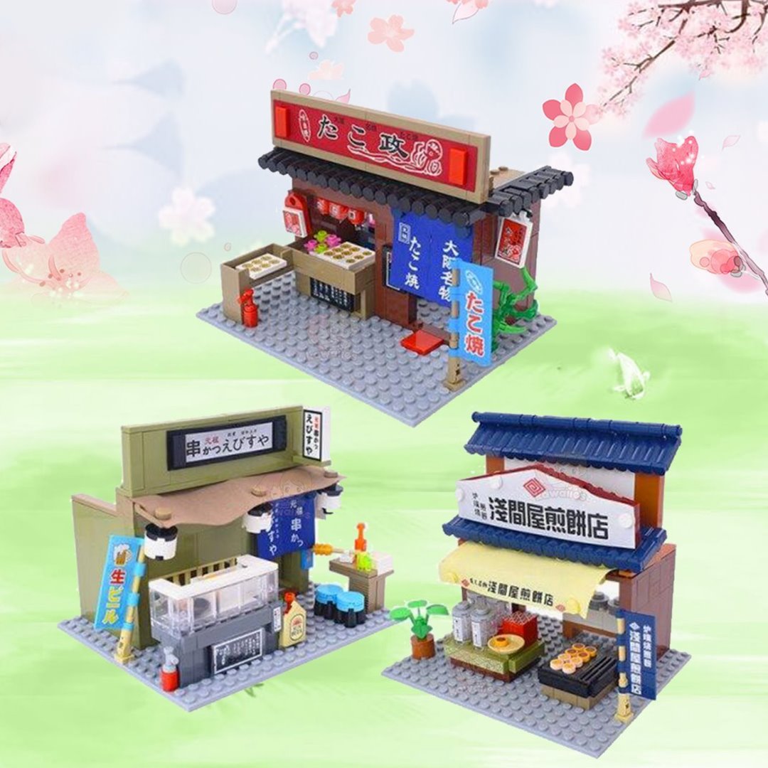 Nippombashi Dori Street Japanese Restaurants Building Sets - Kawaiies - Adorable - Cute - Plushies - Plush - Kawaii
