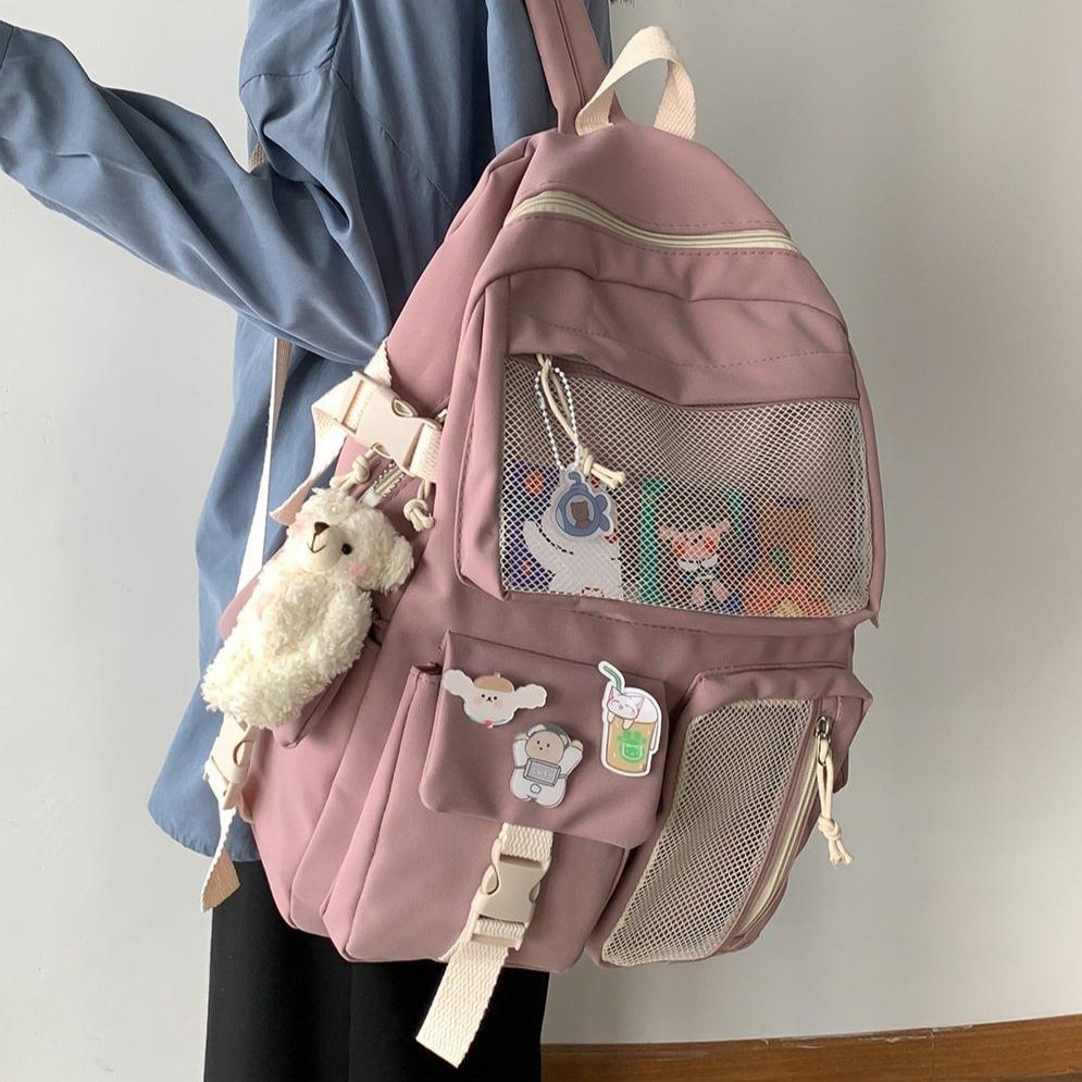 Nylon Study Besties Backpack - Kawaiies - Adorable - Cute - Plushies - Plush - Kawaii