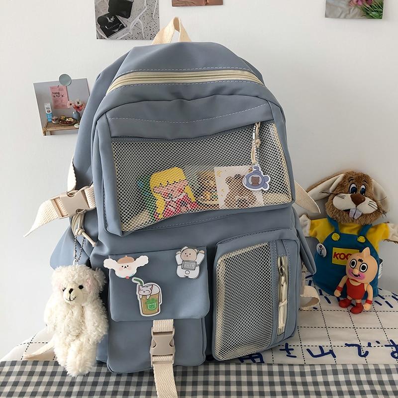 Nylon Study Besties Backpack - Kawaiies - Adorable - Cute - Plushies - Plush - Kawaii