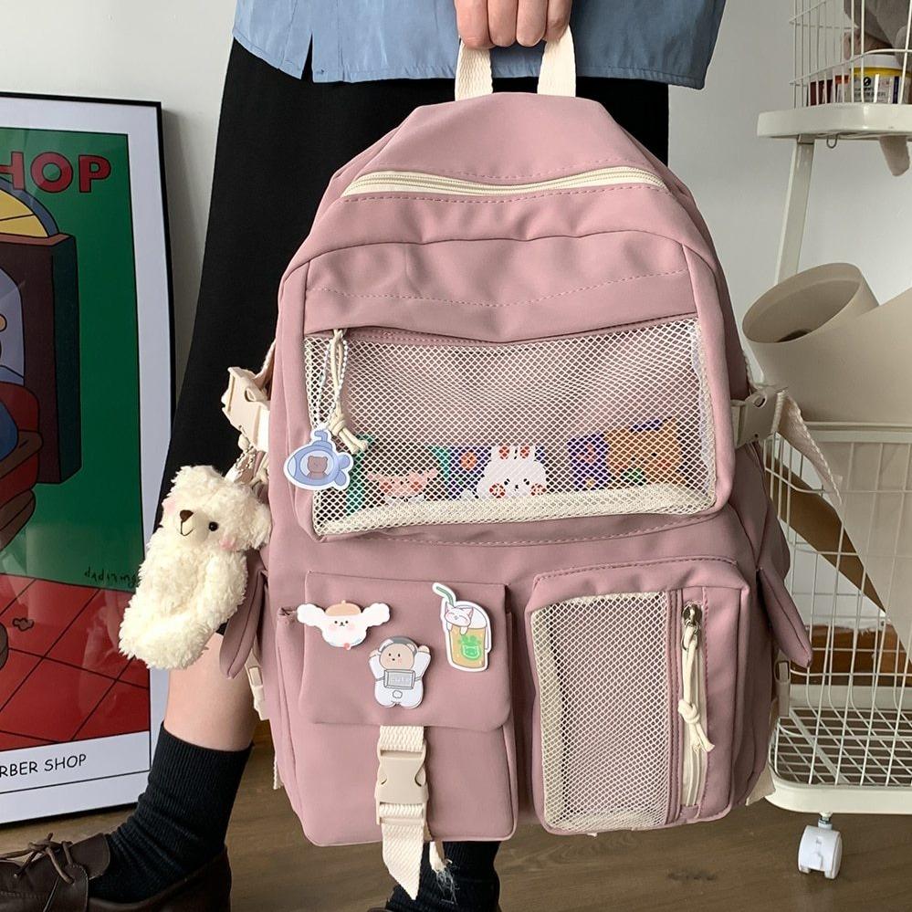 Nylon Study Besties Backpack - Kawaiies - Adorable - Cute - Plushies - Plush - Kawaii