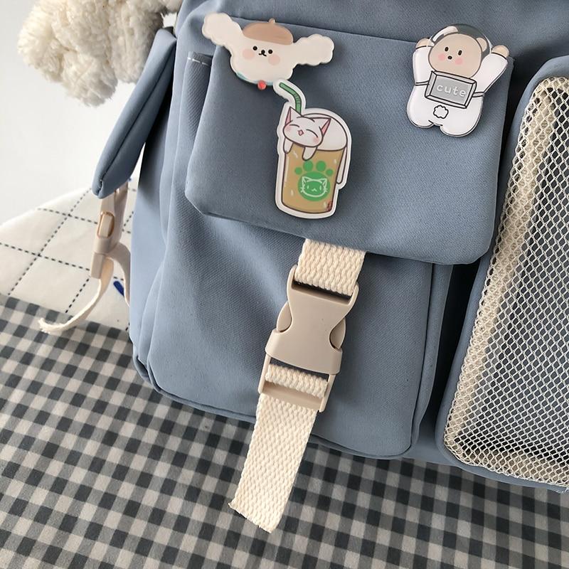 Nylon Study Besties Backpack - Kawaiies - Adorable - Cute - Plushies - Plush - Kawaii