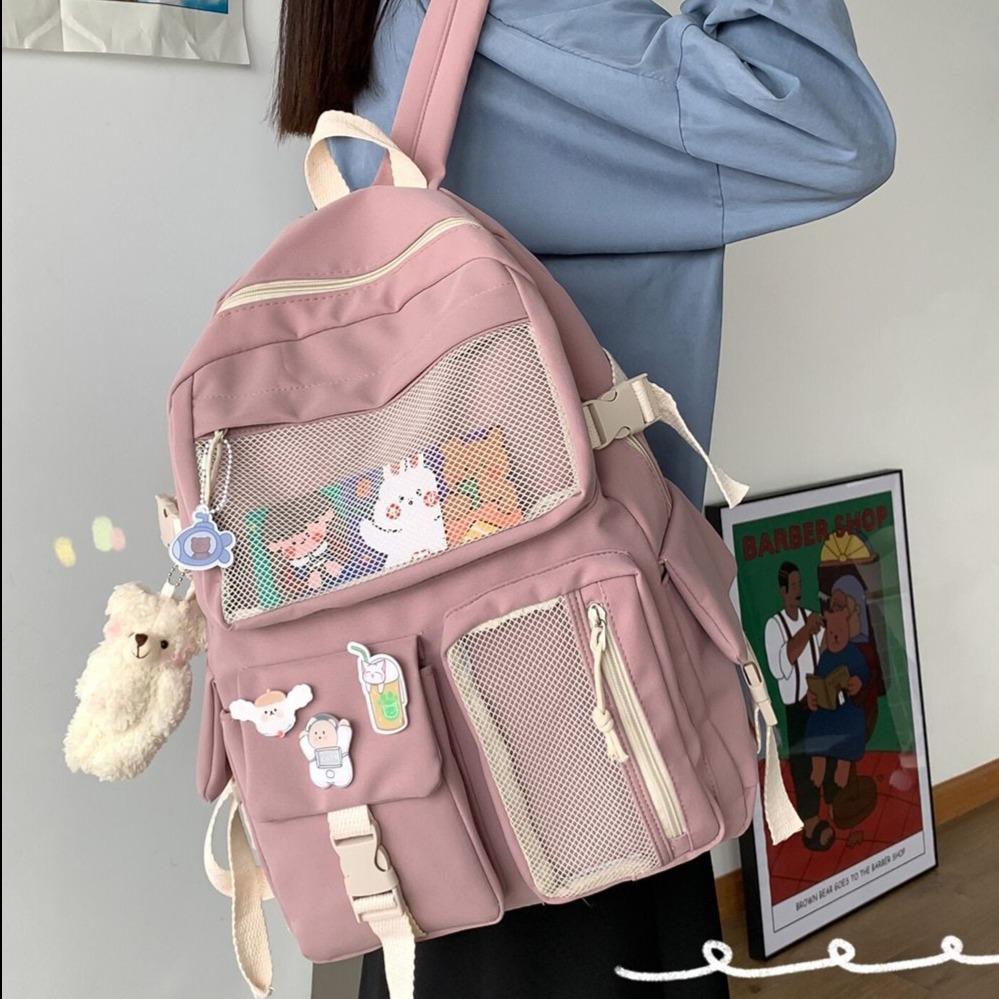 Nylon Study Besties Backpack - Kawaiies - Adorable - Cute - Plushies - Plush - Kawaii