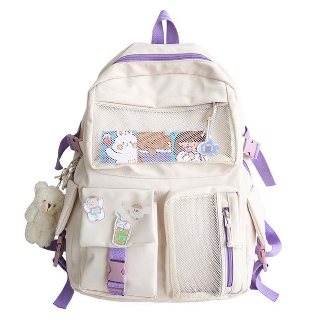 Nylon Study Besties Backpack - Kawaiies - Adorable - Cute - Plushies - Plush - Kawaii