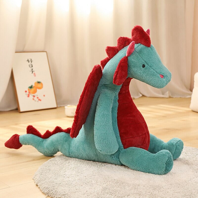 kawaiies-softtoys-plushies-kawaii-plush-Pete and Mira the Mighty Sitting Dragon Plushie | NEW Soft toy Green (Pete) 40cm 