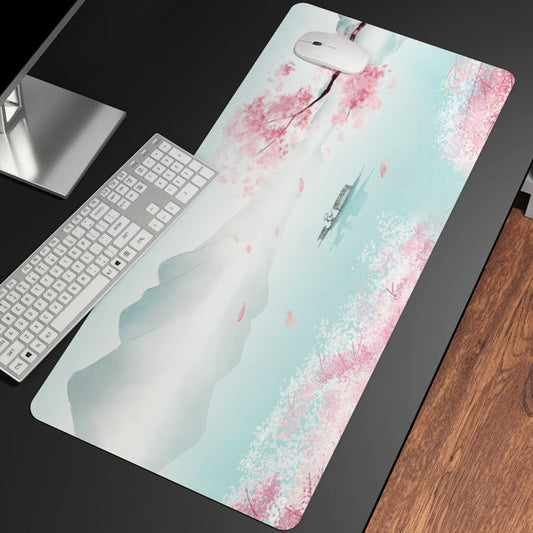 Pink Sakura Japanese Shrine Mountains Large Mouse Pad Collection - Kawaiies - Adorable - Cute - Plushies - Plush - Kawaii