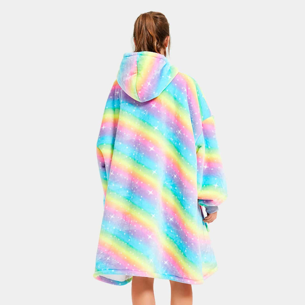 Rainbow Oversized Thick Blanket Hoodie - Kawaiies - Adorable - Cute - Plushies - Plush - Kawaii