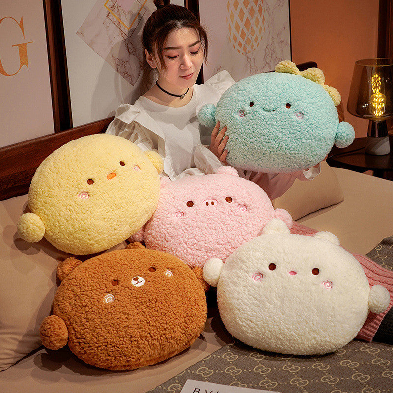 Round Fluffy Animal Pillow Plushie Collection - Kawaiies - Adorable - Cute - Plushies - Plush - Kawaii