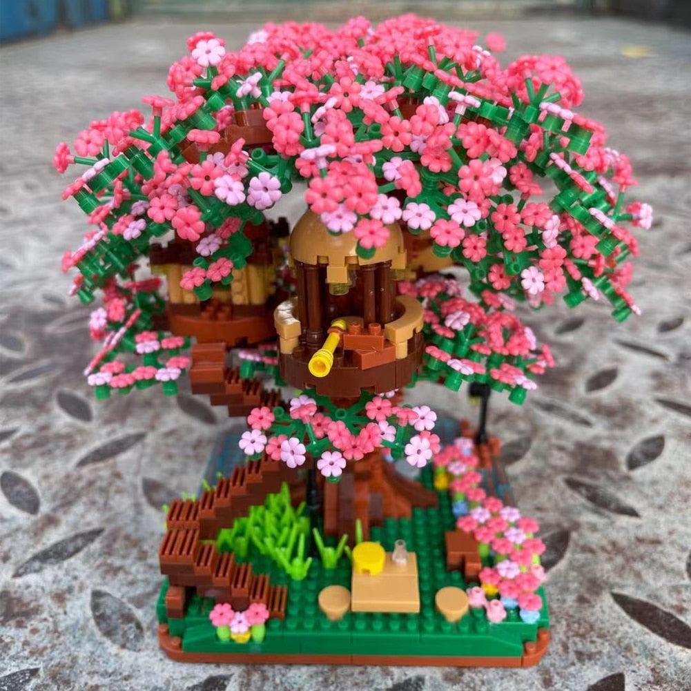 Sakura Cherry Blossom Tree House Nano Building Set - Kawaiies - Adorable - Cute - Plushies - Plush - Kawaii