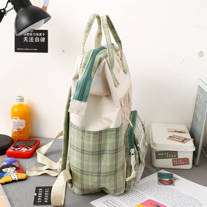 kawaiies-softtoys-plushies-kawaii-plush-Set of 5 Kawaii Plaid Backpack Bag Collection Bag