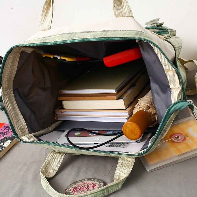 kawaiies-softtoys-plushies-kawaii-plush-Set of 5 Kawaii Plaid Backpack Bag Collection Bag