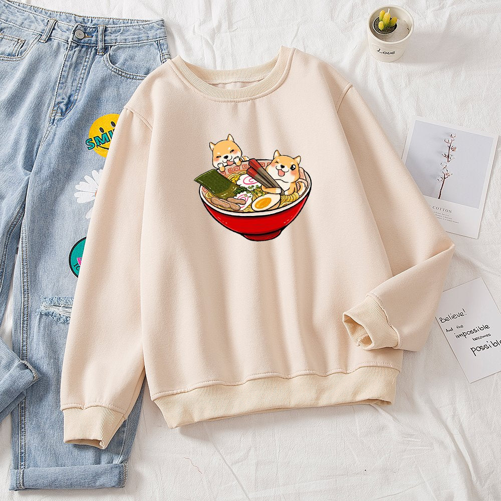 Shibas Bathing in Ramen Sweatshirt - Kawaiies - Adorable - Cute - Plushies - Plush - Kawaii