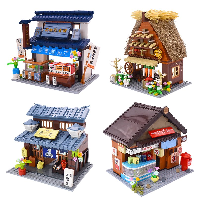 Shirakawa-go Dori Street Japanese Stores Building Sets - Limited Stock - Kawaiies - Adorable - Cute - Plushies - Plush - Kawaii