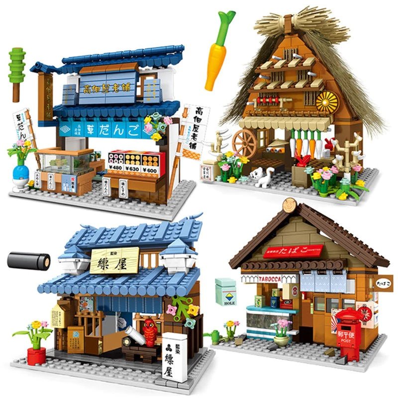 Shirakawa-go Dori Street Japanese Stores Building Sets - Limited Stock - Kawaiies - Adorable - Cute - Plushies - Plush - Kawaii