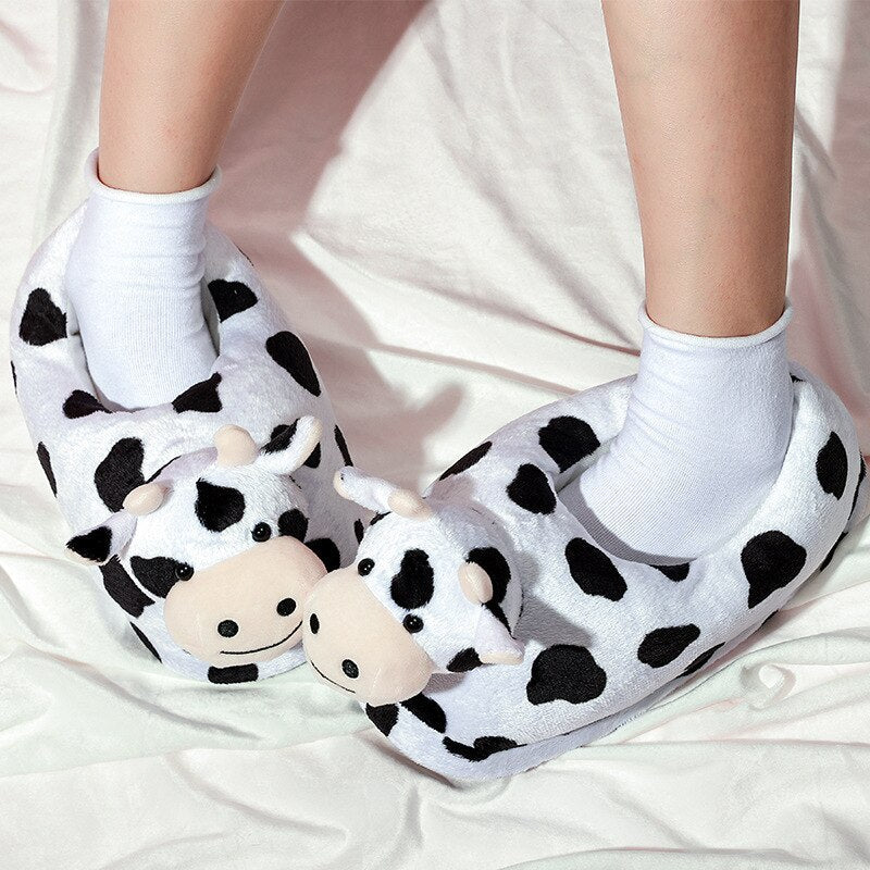 Soft Cow Plush Slippers - Kawaiies - Adorable - Cute - Plushies - Plush - Kawaii