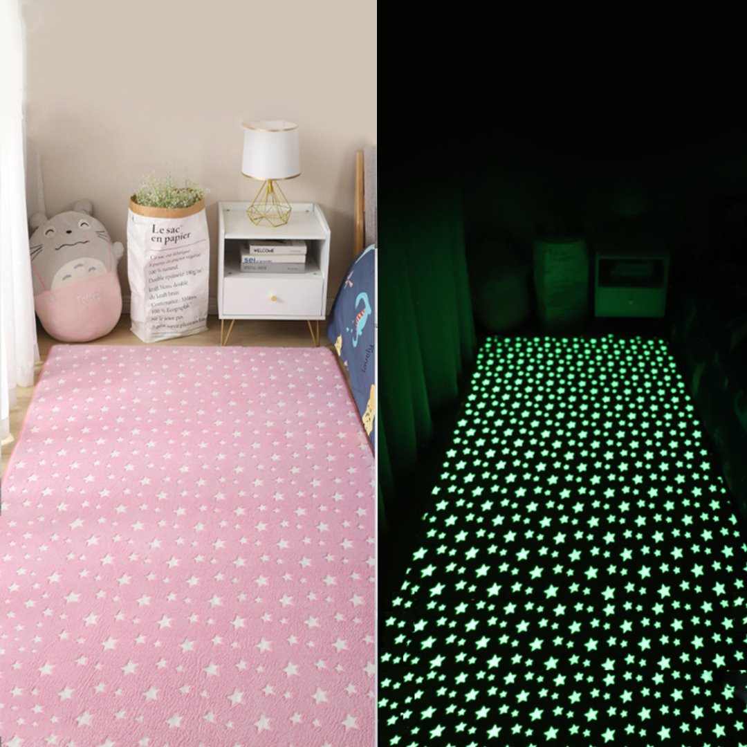 Starry Night Glow-in-the-dark Faux Fur Rug Carpet - Kawaiies - Adorable - Cute - Plushies - Plush - Kawaii