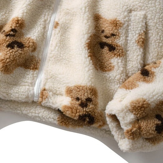 Teddy Bear Fleece Hooded Zip-up Jacket | NEW - Kawaiies - Adorable - Cute - Plushies - Plush - Kawaii