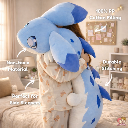 Sofi the Long Kawaii Baby Blue Hybrid Dragon Plushie