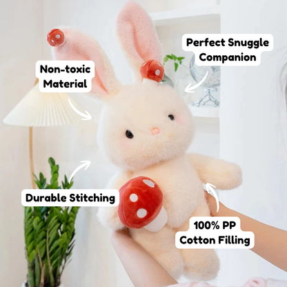 Kawaii White Bunny Mushroom Plushie