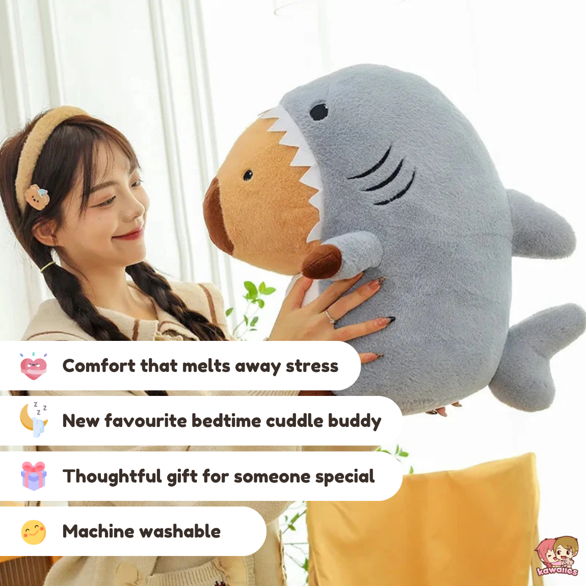 Shark Capybara Cosplay Plush