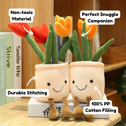 Bubbly Tulip Flower Pot Plush