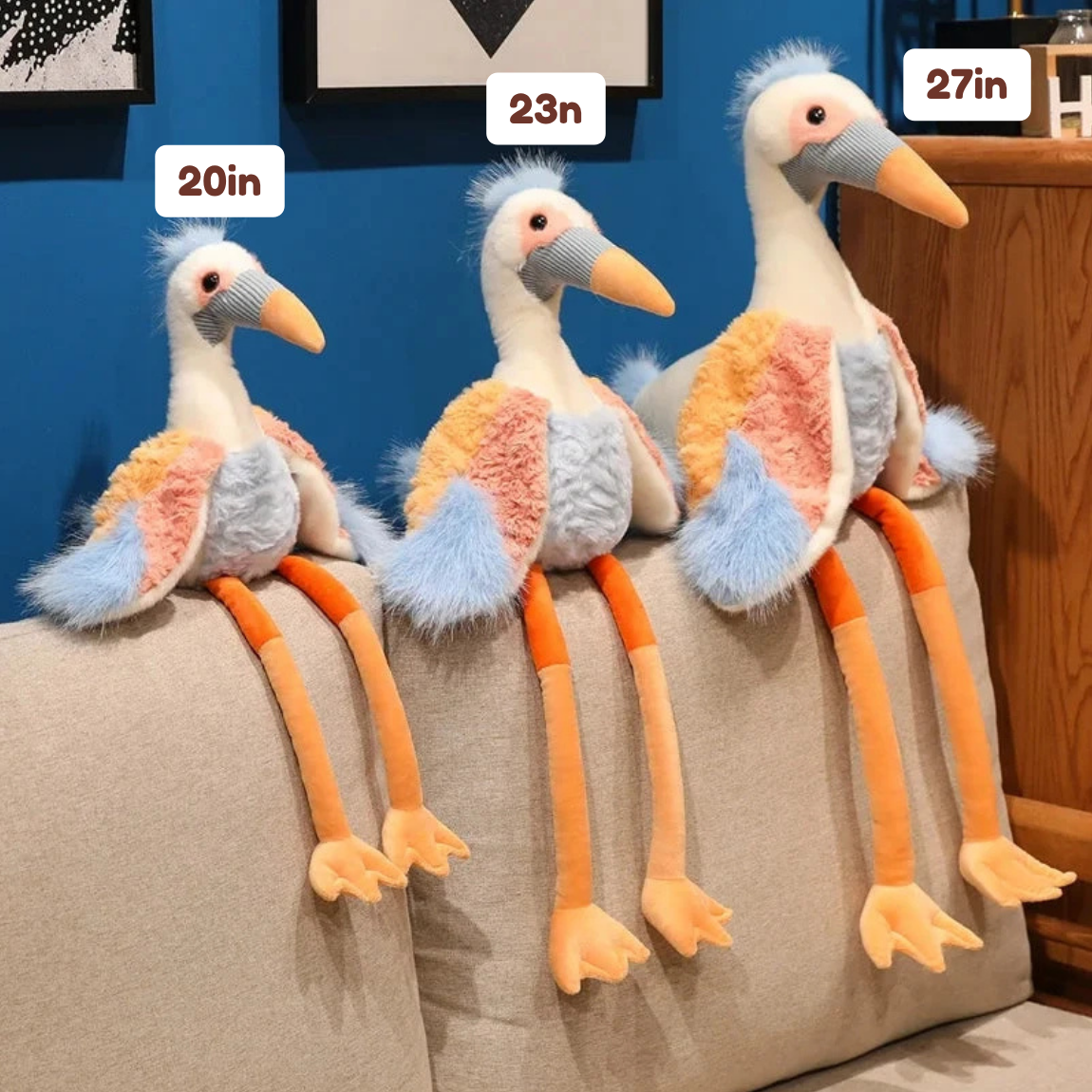 Peaches the Fluffy Crane Plush