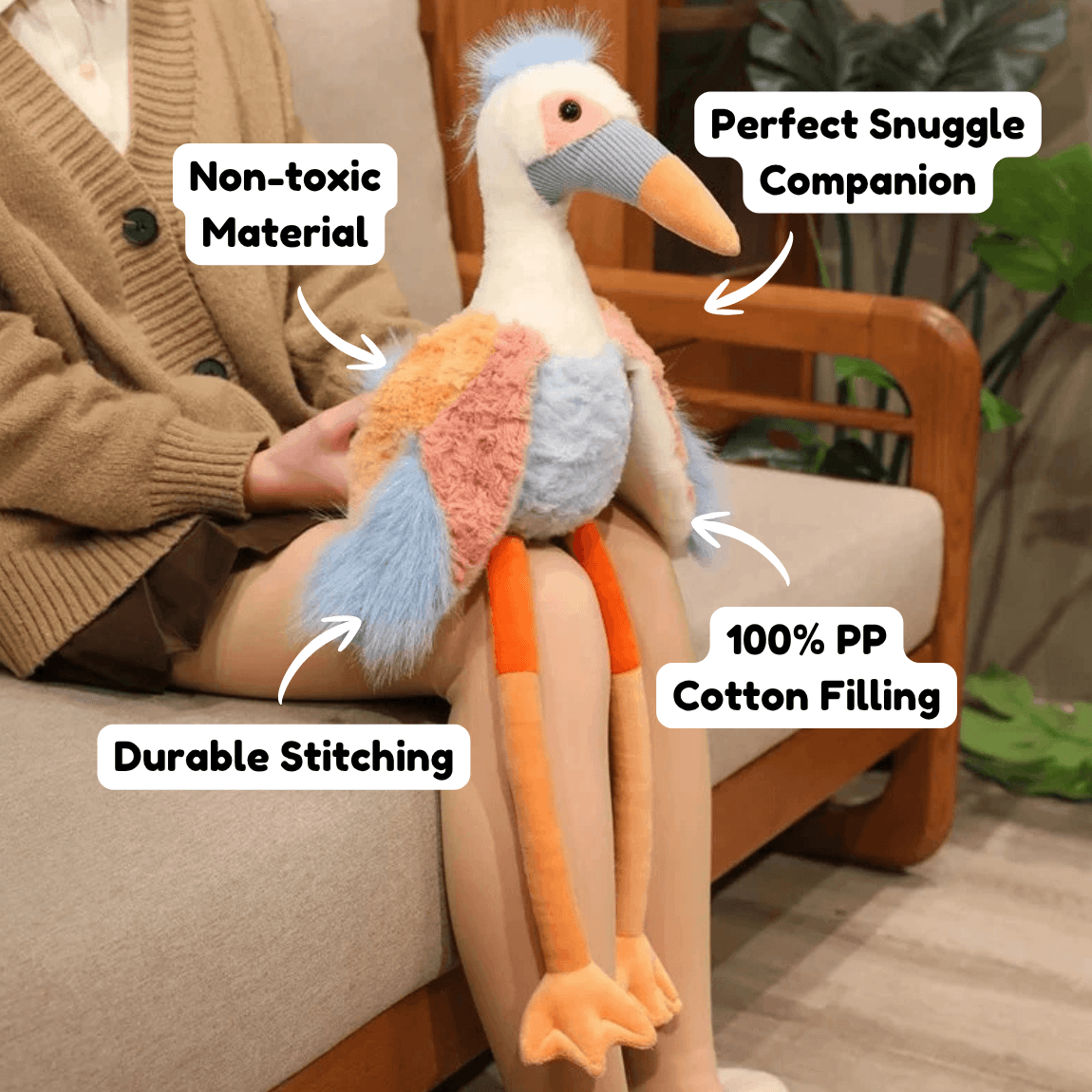 Kawaiies Collection - Soft toy - Peaches the Fluffy Crane Plush