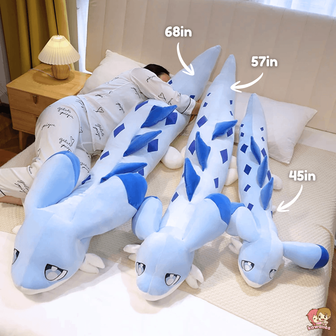 Sofi the Long Kawaii Baby Blue Dragon Plushie