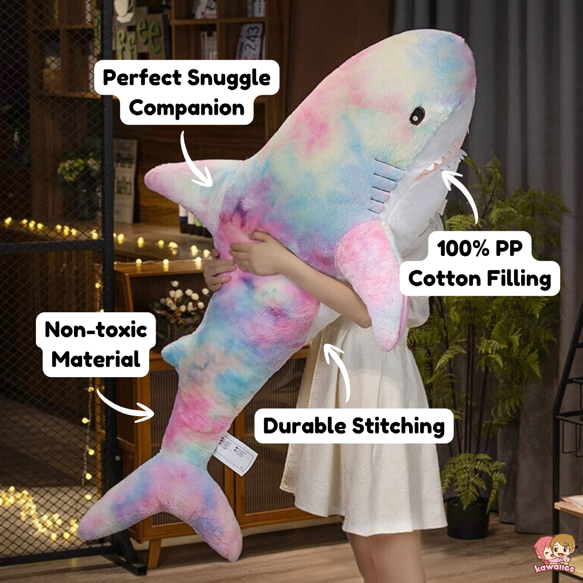 Giant Fuzzy Galaxy Shark Plushies