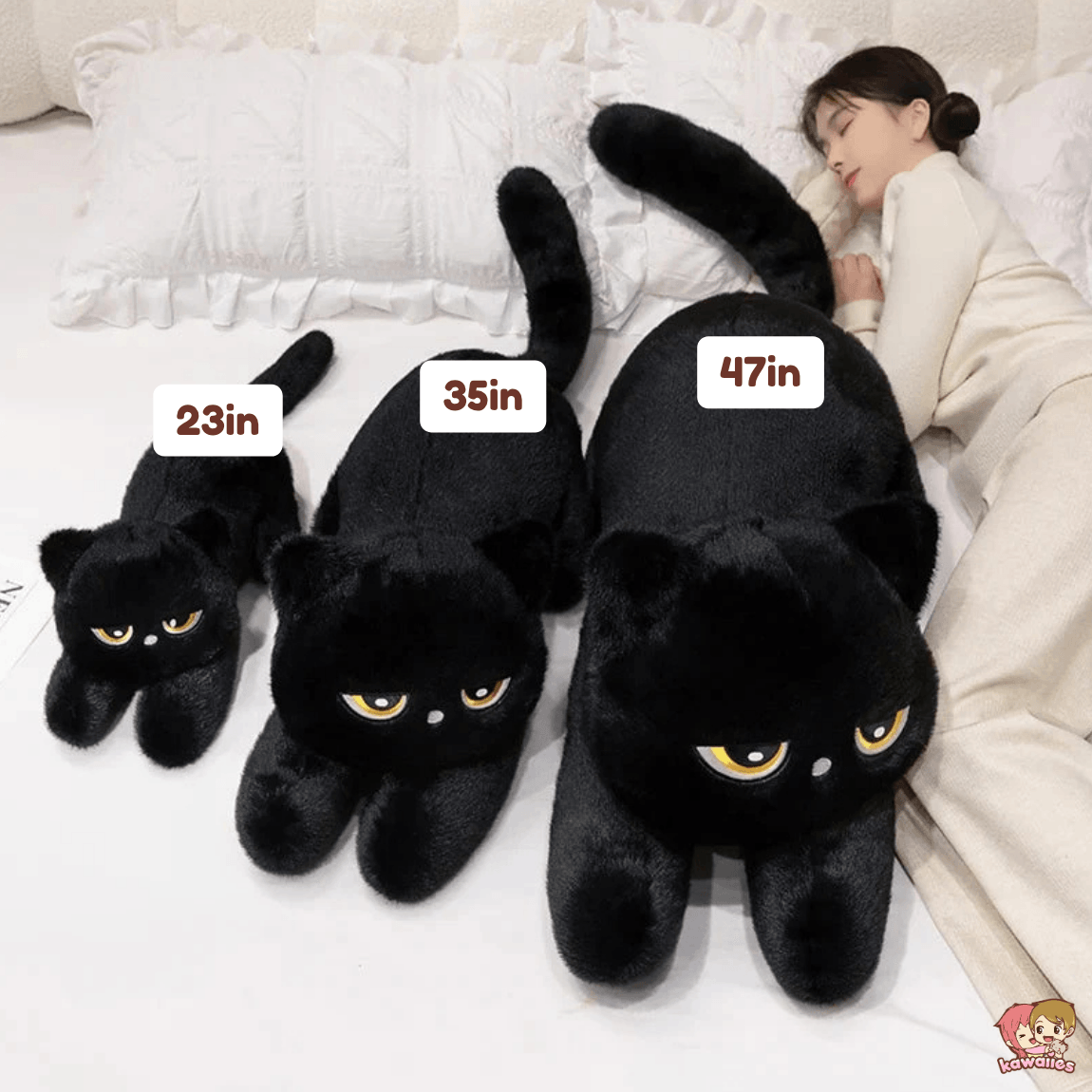 Kawaiies Collection - Soft toy - Giant Black Grey Cat Plushies