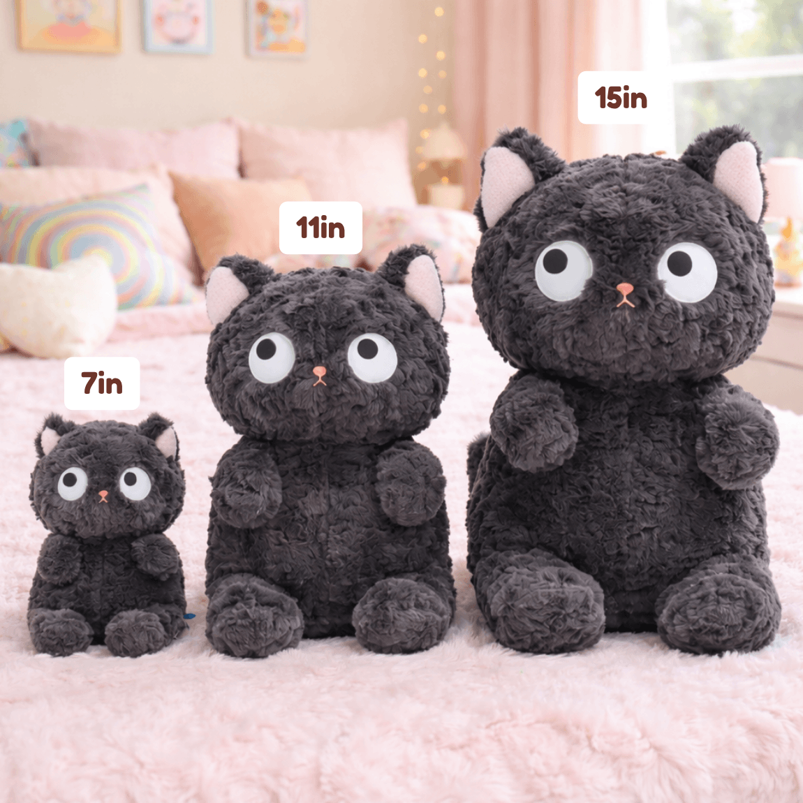 Kawaiies Collection - Soft toy - Jiji the Cute Fluffy Black Cat Plushie | Limited stock