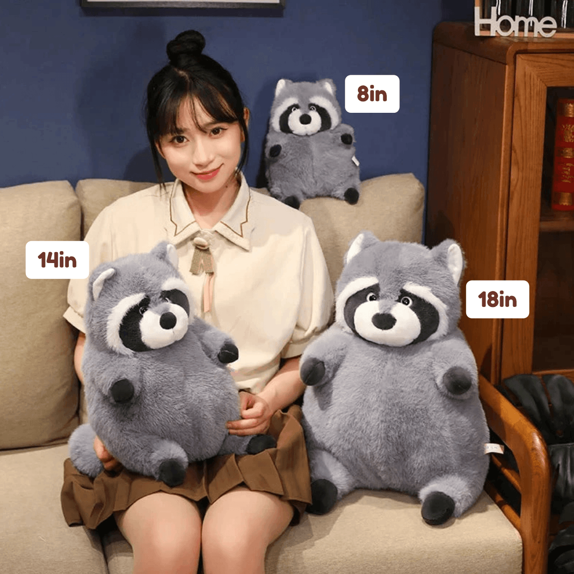 Kawaiies Collection - Soft toy - Peanut the Chubby Raccoon Plushie