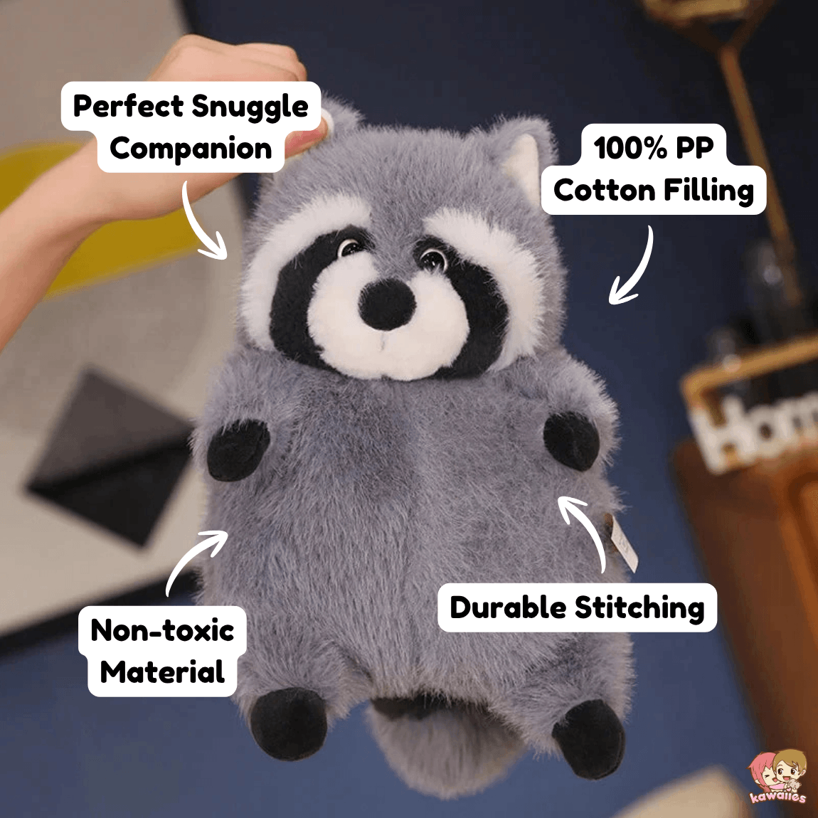 Kawaiies Collection - Soft toy - Peanut the Chubby Raccoon Plushie