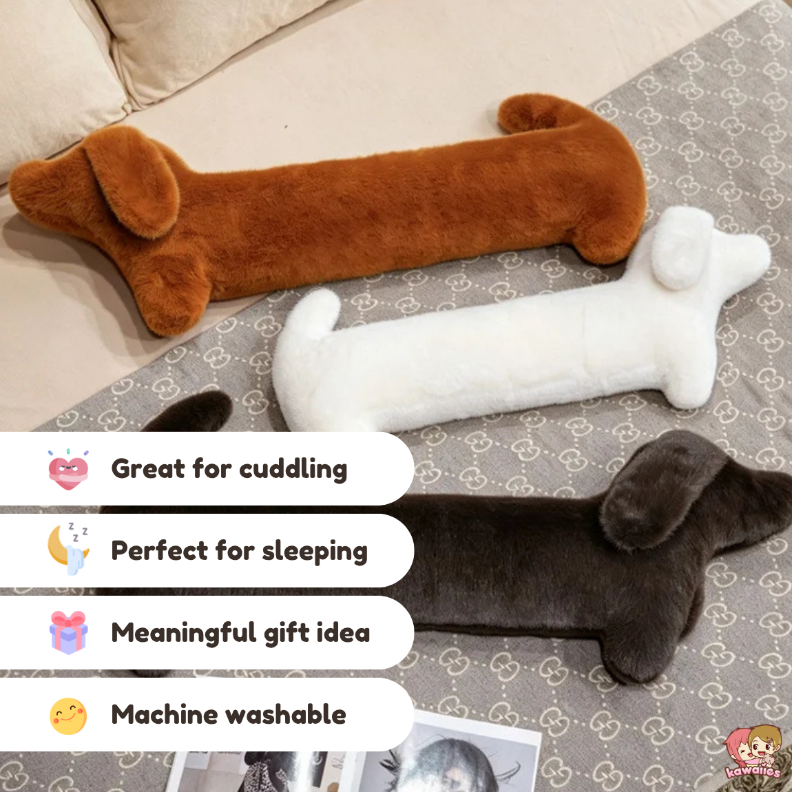 Long Snuggle Dachshund Sausage Dog Plushie