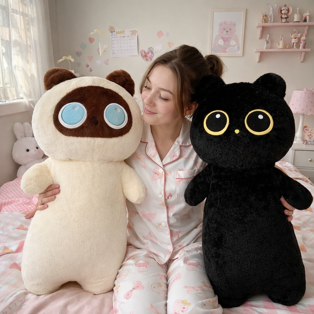 Long Fluffy Huge Cat Family Plushies
