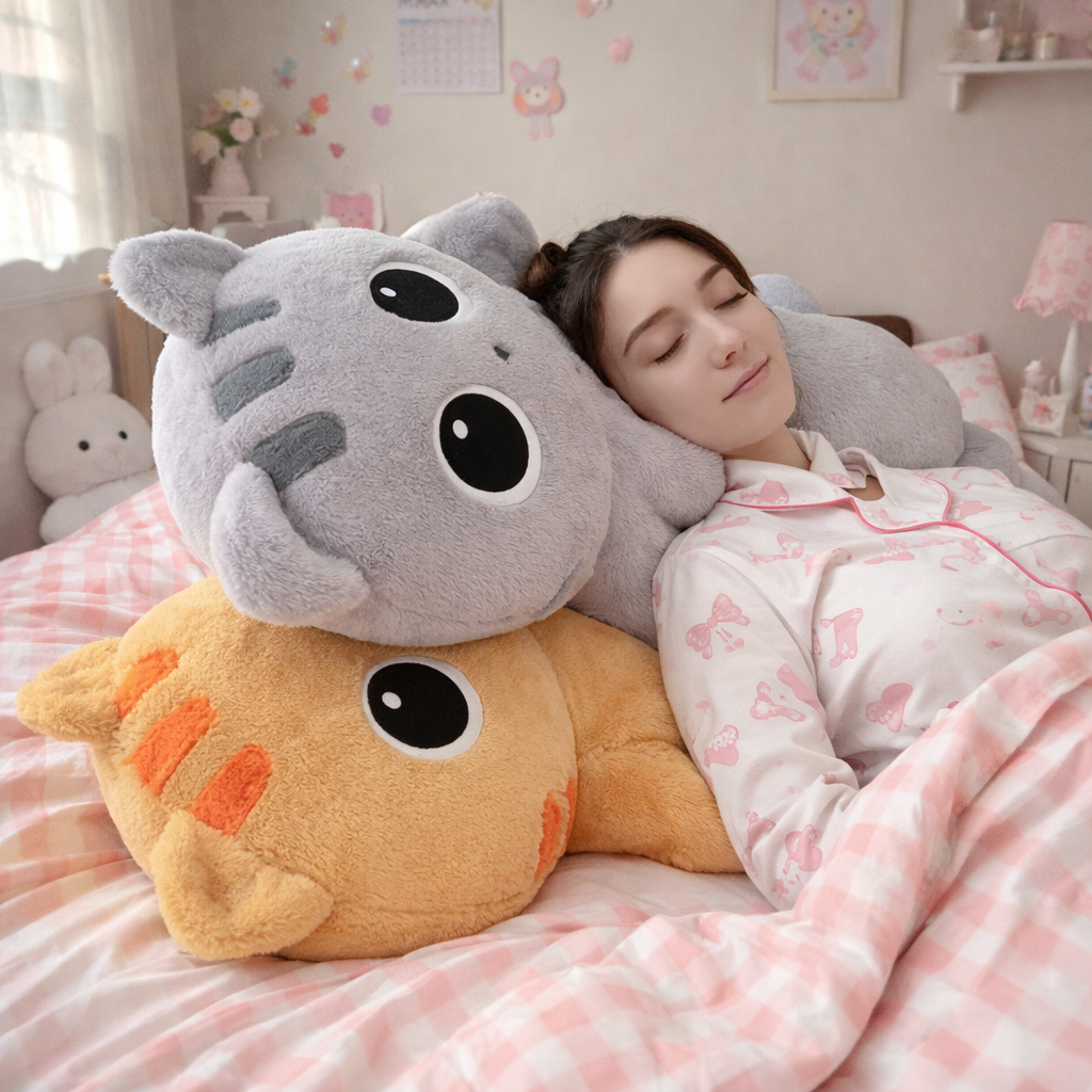 Long Fluffy Huge Cat Family Plushies