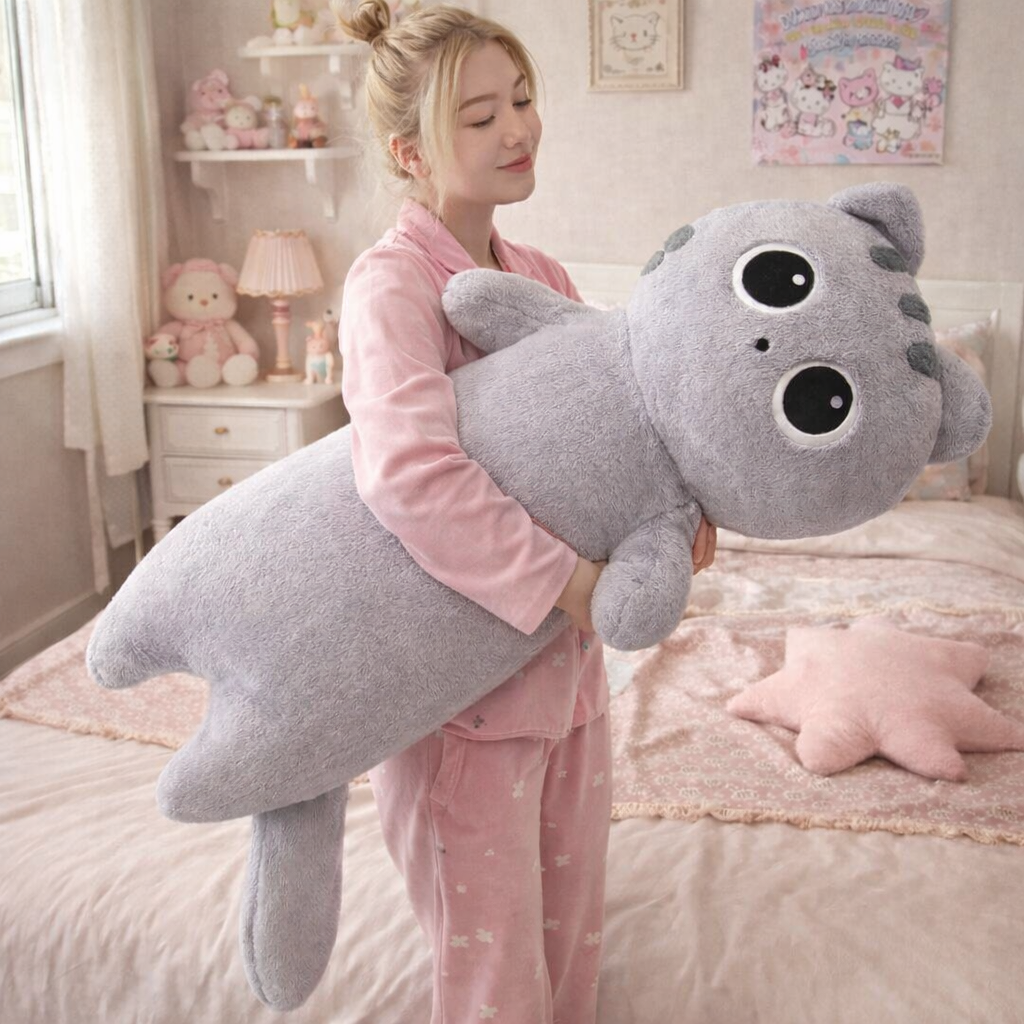 Long Fluffy Huge Cat Family Plushies