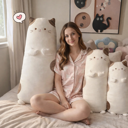 Mochi the Long Snuggly Spotted Cat Plush