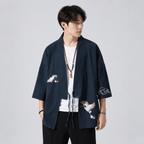 Kawaiies Collection - Kimono - Japanese-themed Crane Cloud Minimal Men's Yukata Kimono Jacket
