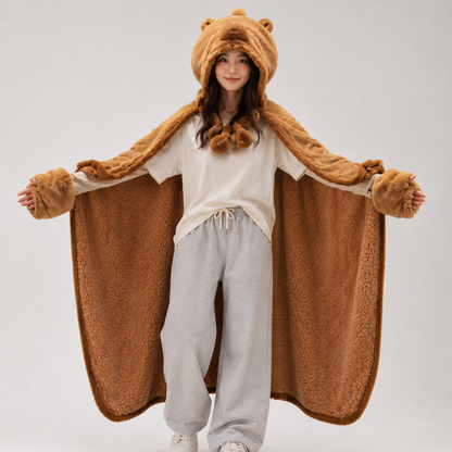Fluffy Capybara Cloak Hooded Blanket Cape
