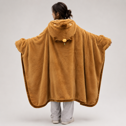 Fluffy Capybara Cloak Hooded Blanket Cape