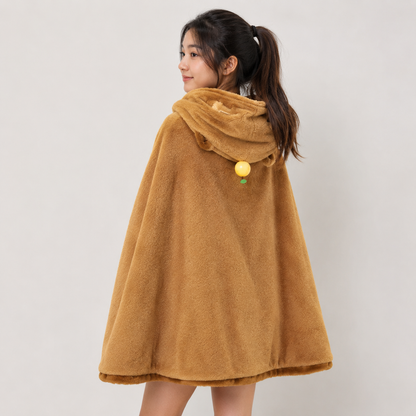 Fluffy Capybara Cloak Hooded Blanket Cape