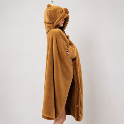 Fluffy Capybara Cloak Hooded Blanket Cape