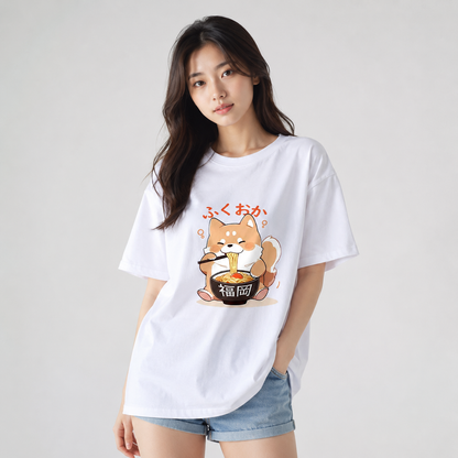 Cute Shiba Inu Slurping Ramen Unisex Tee
