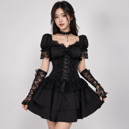 Midnight Lace Corset Gothic Women's Dress