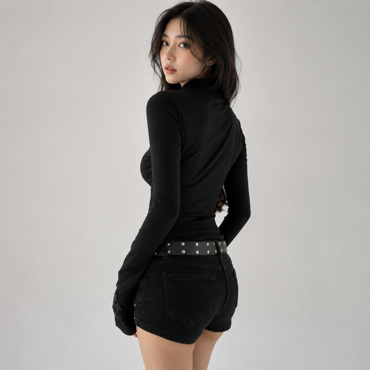 Nocturne Cross Mesh Gothic Women's Top