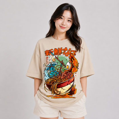 Flaming Hot Wagyu Ramen Unisex Cotton Tee