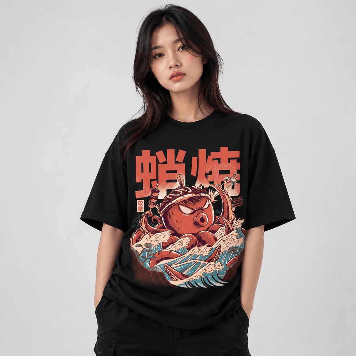 Kawaiies Collection - Apparel - Japanese Takoyaki Octopus Wave Unisex Tee